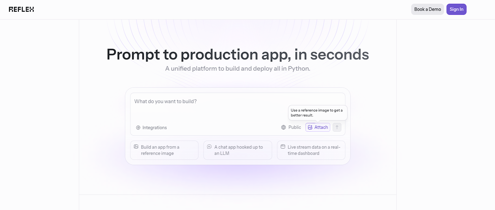 Reflex homepage