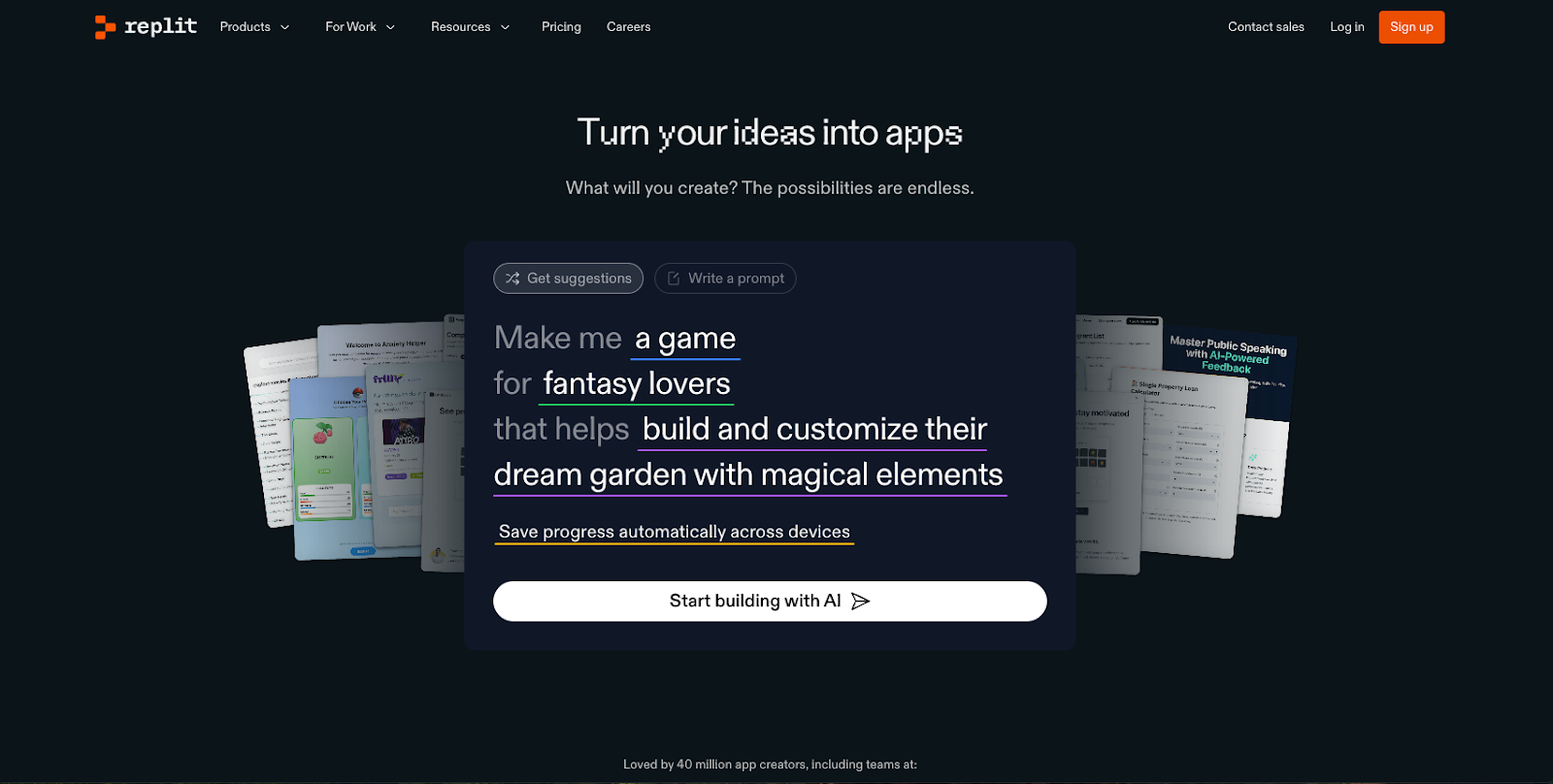 Replit homepage