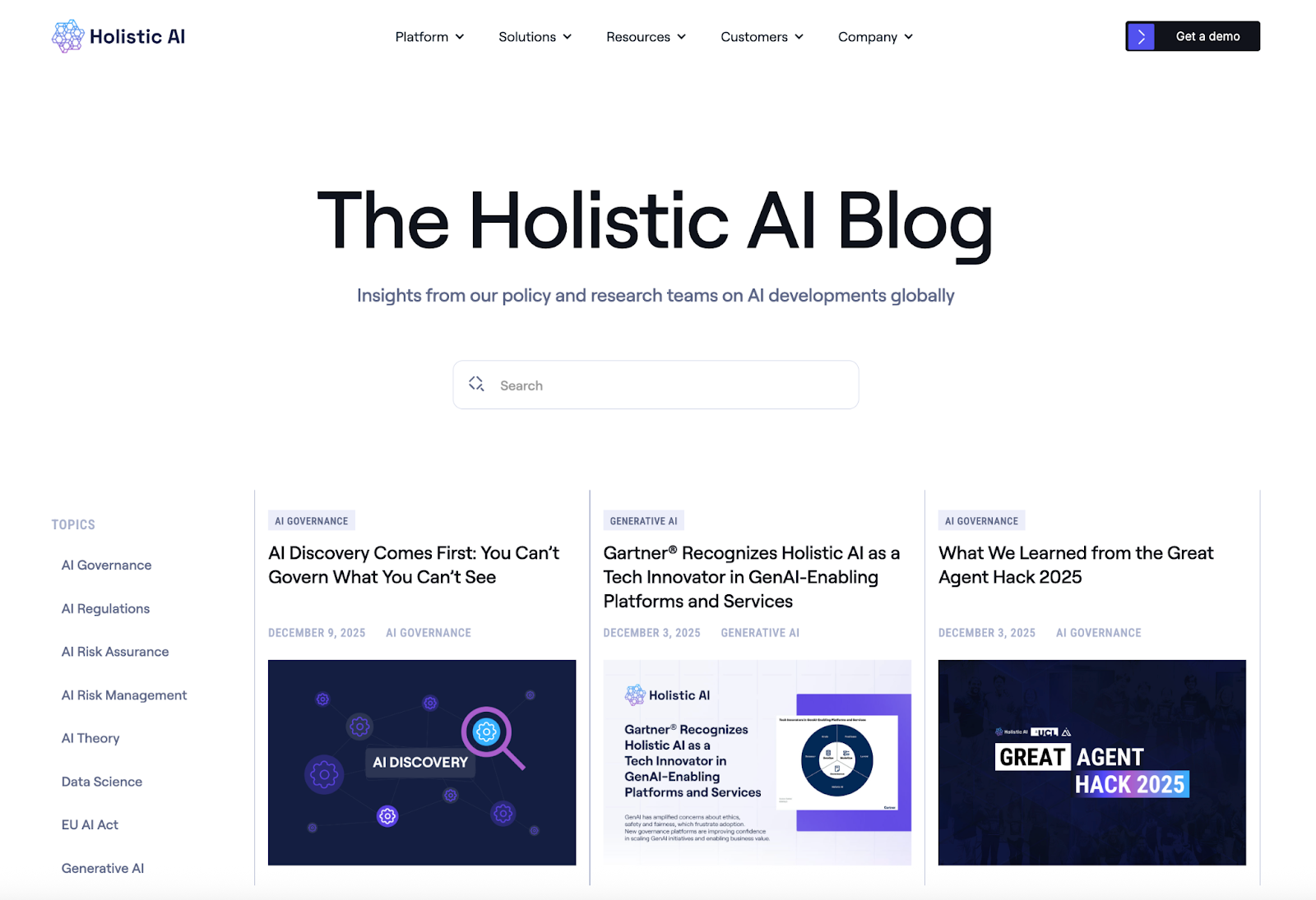 Holistic AI Blog homepage