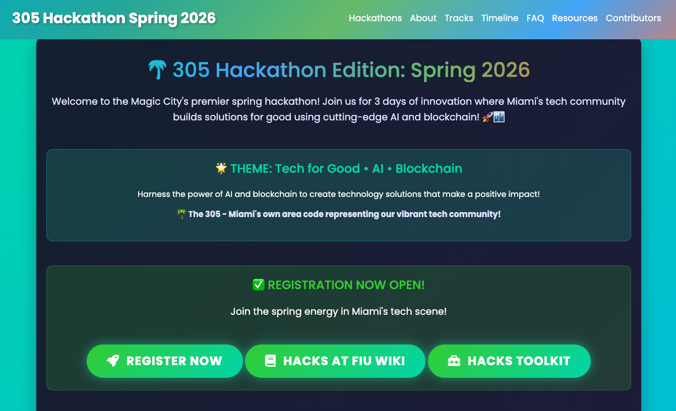 305 Hackathon website