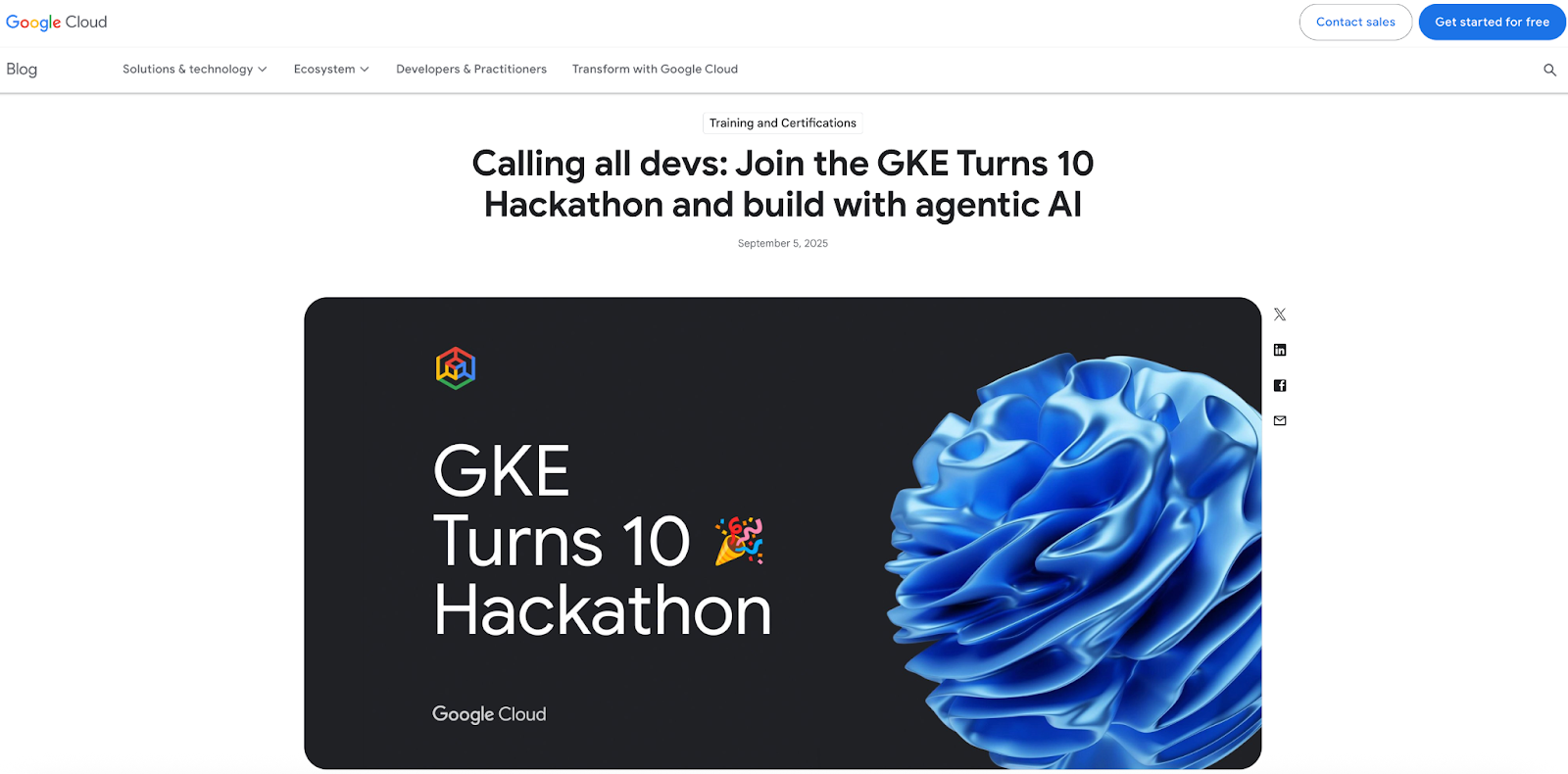 GKE Turns 10 website