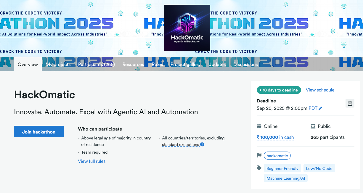 HackOmatic DevPost page