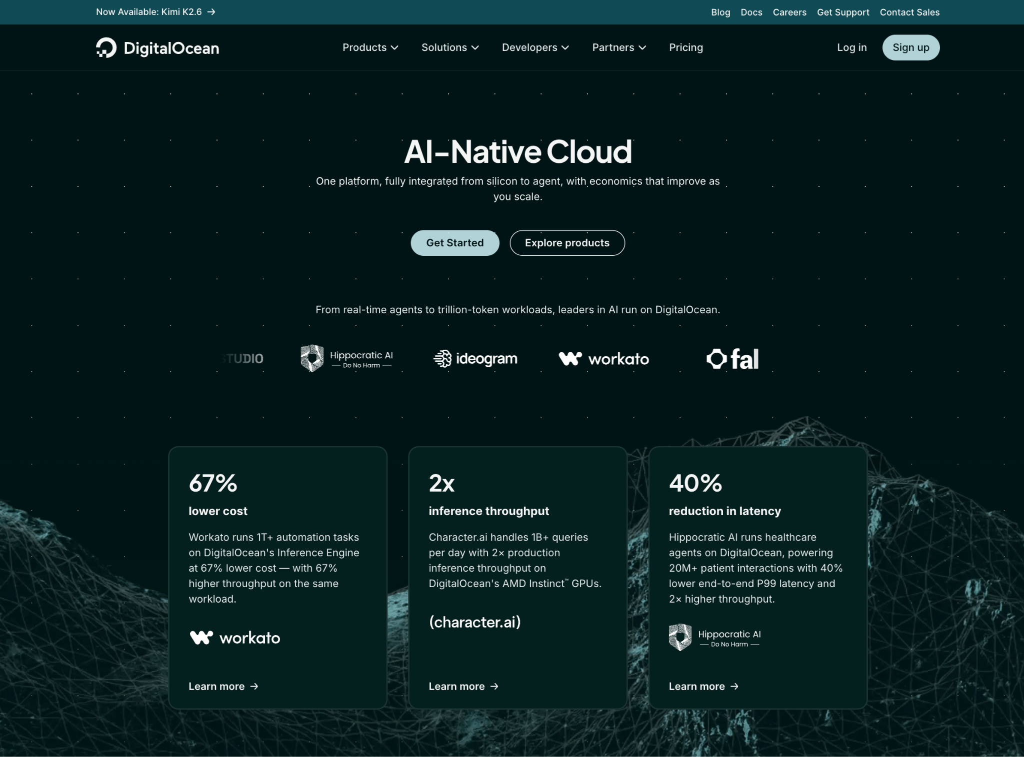 DigitalOcean homepage