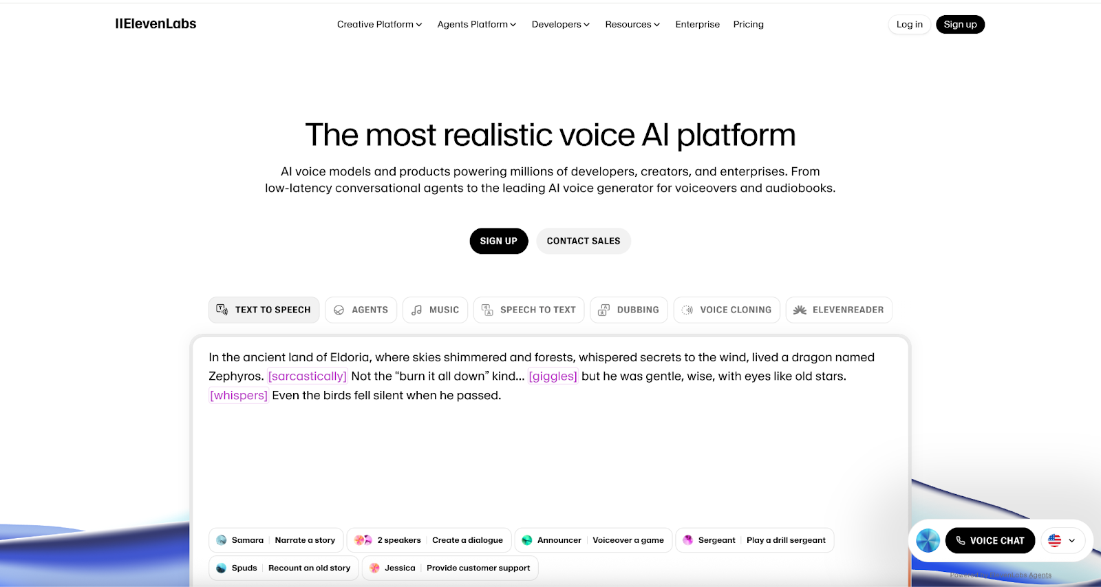 ElevenLabs website