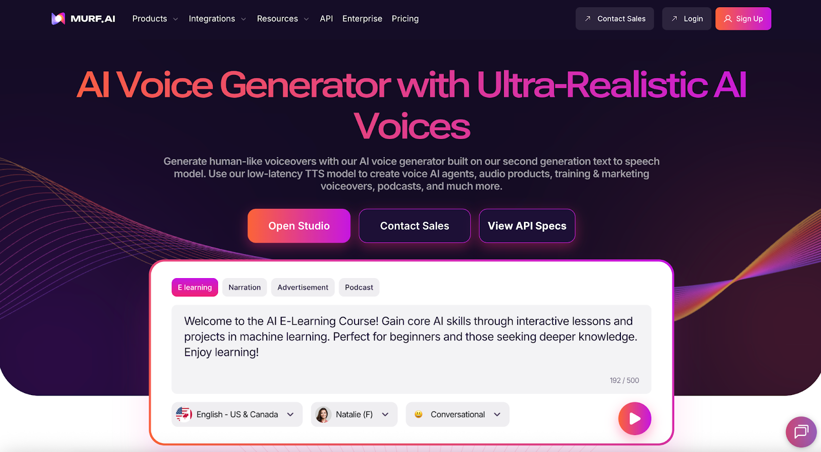 Murf.ai homepage