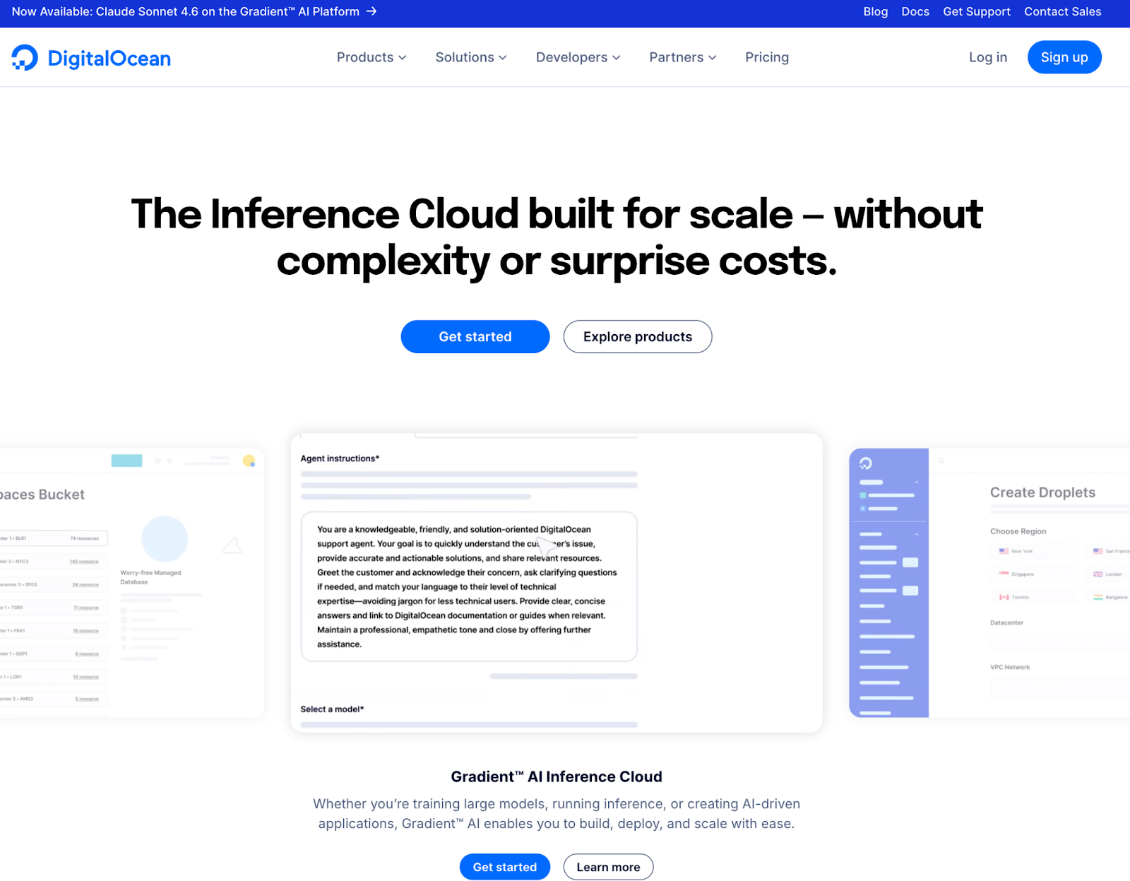 DigitalOcean homepage