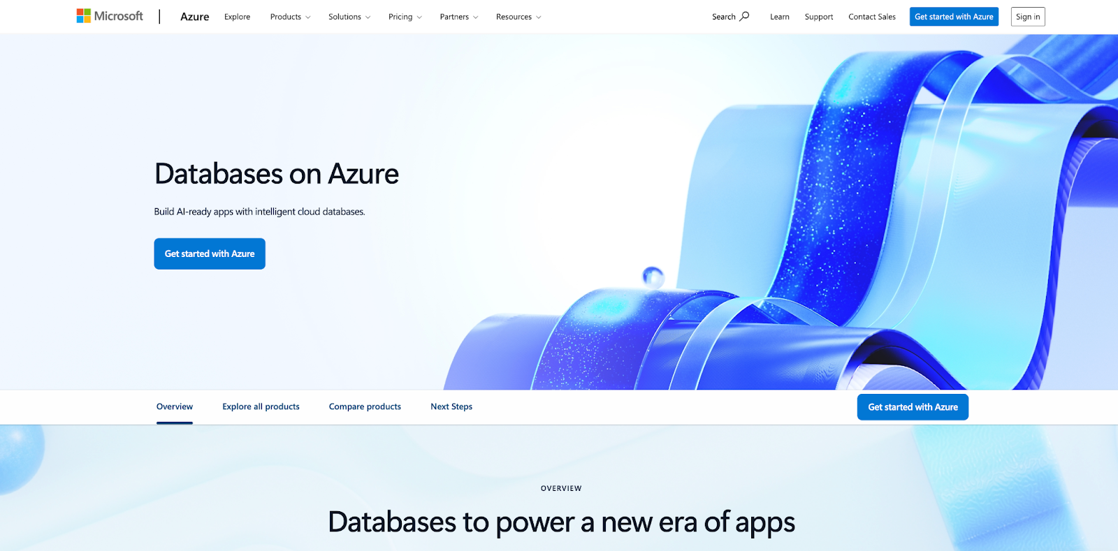 Azure managed databases product page