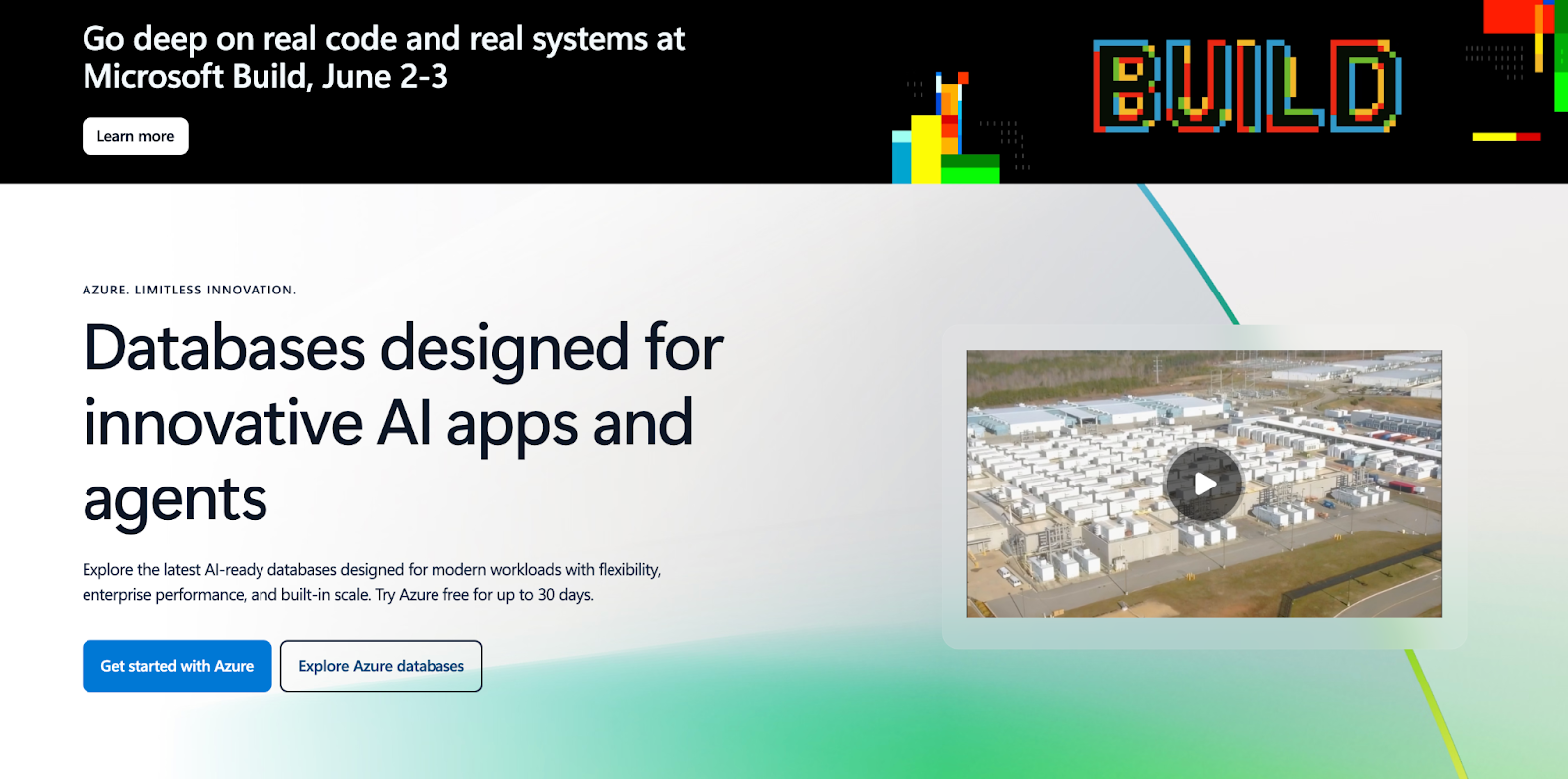 Microsoft Azure homepage