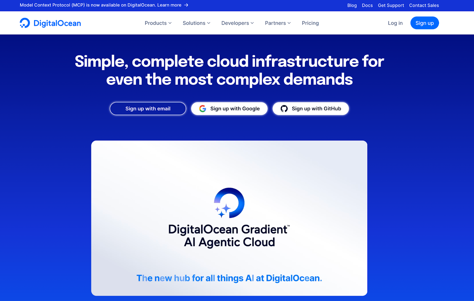 DigitalOcean Homepage