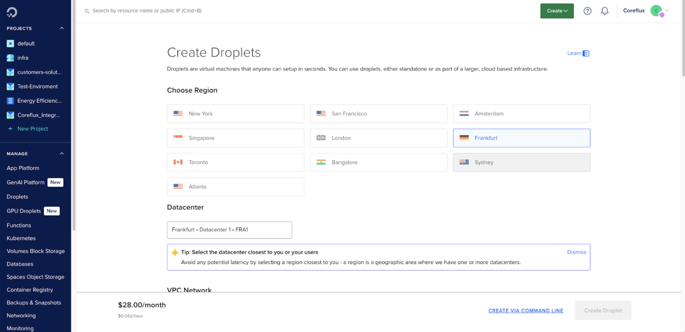 Creating the DigitalOcean Droplet
