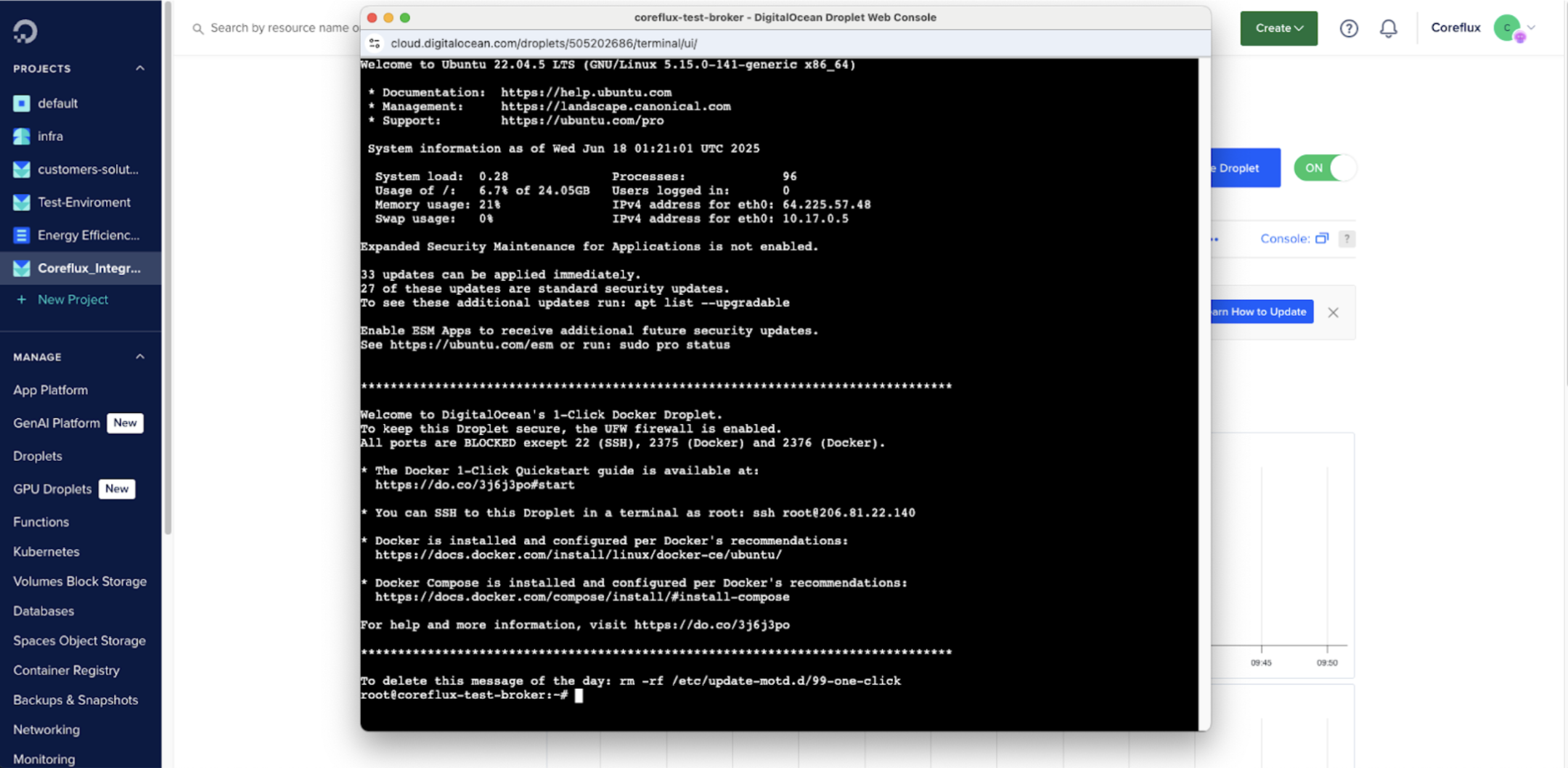 Creating the DigitalOcean Droplet