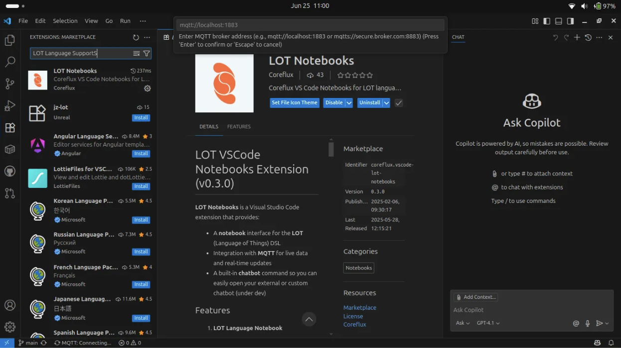 Installing the LoT Notebook Extension