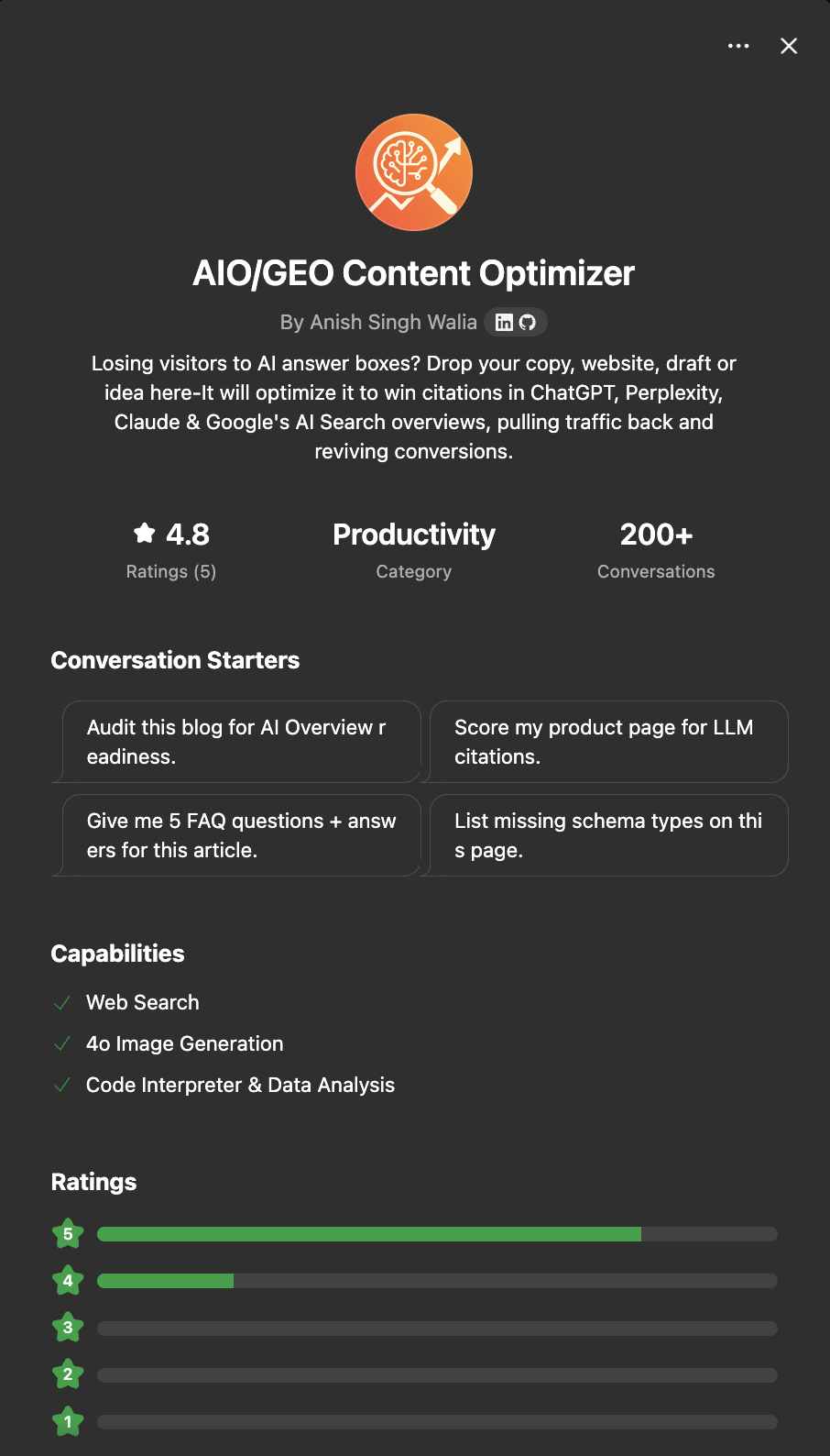 AIO/GEO Content Optimizer by Anish Singh Walia