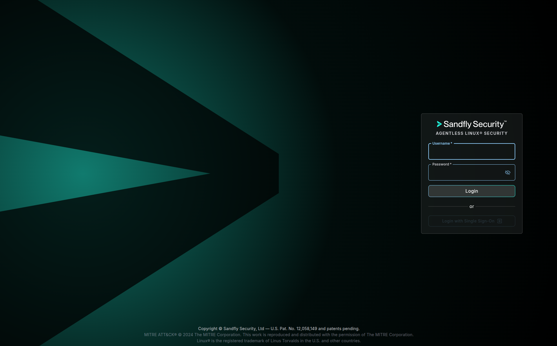 Sandfly Login Screen