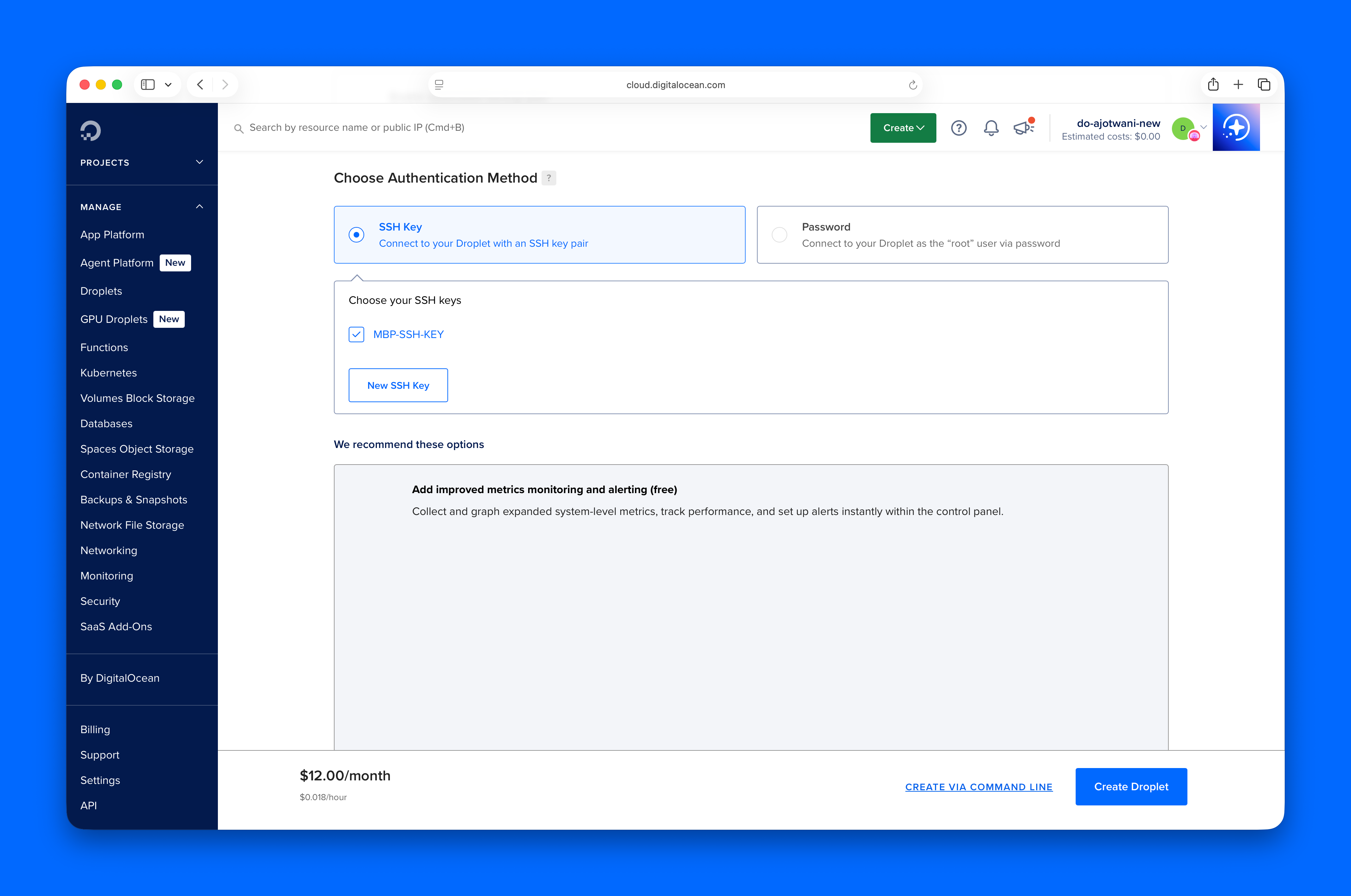 digitalocean_authentication_method_selection