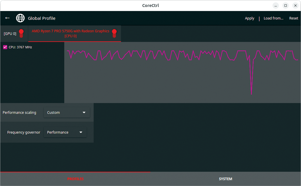GPU and CPU: The monitoring view displays critical performance data for AMD chips.