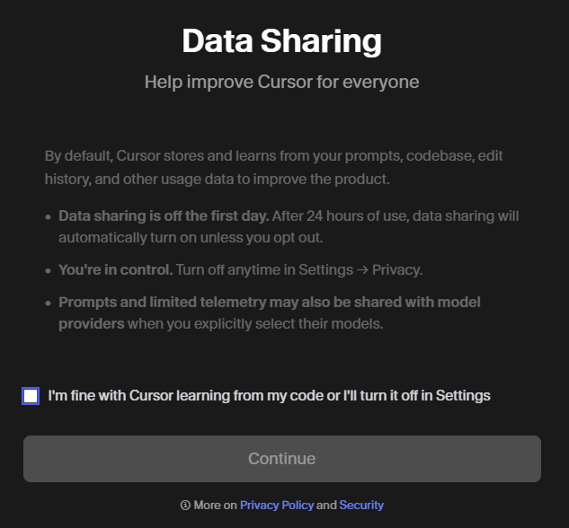 Cursor data sharing image