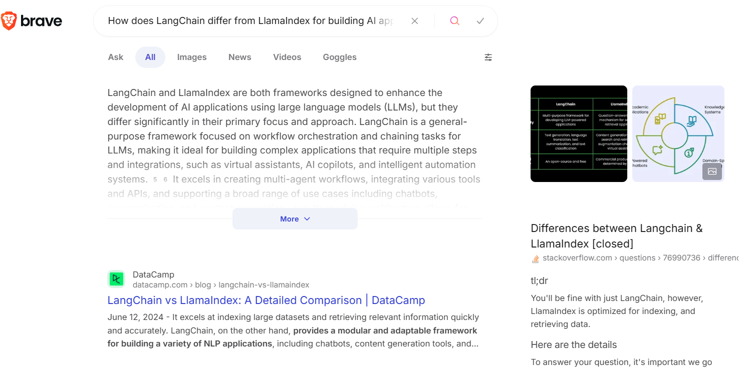 Brave Search mode image