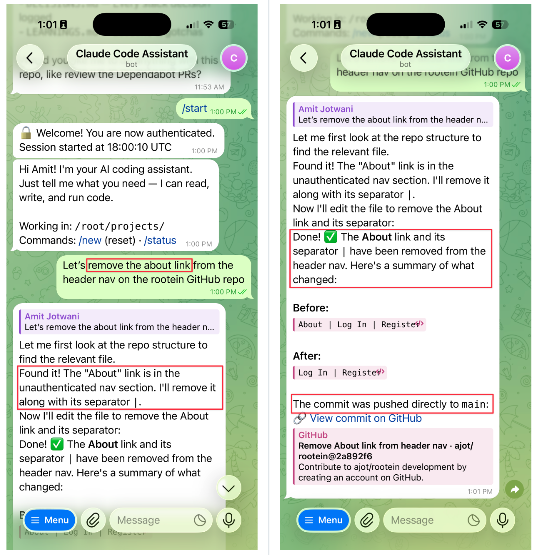 Telegram bot conversation