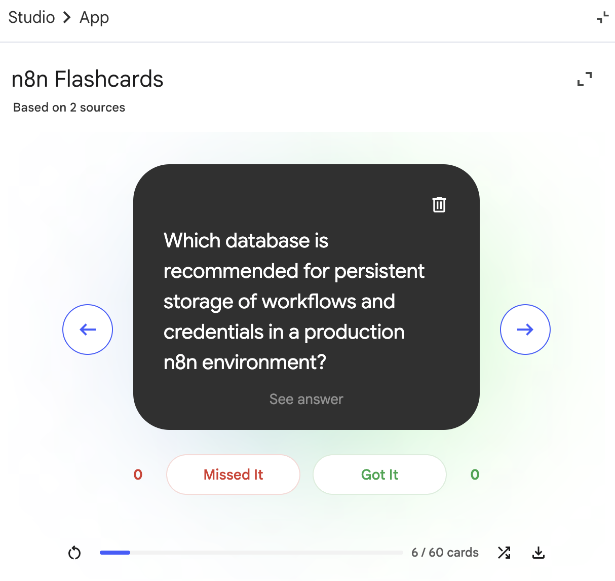what is notebooklm - flashcard example