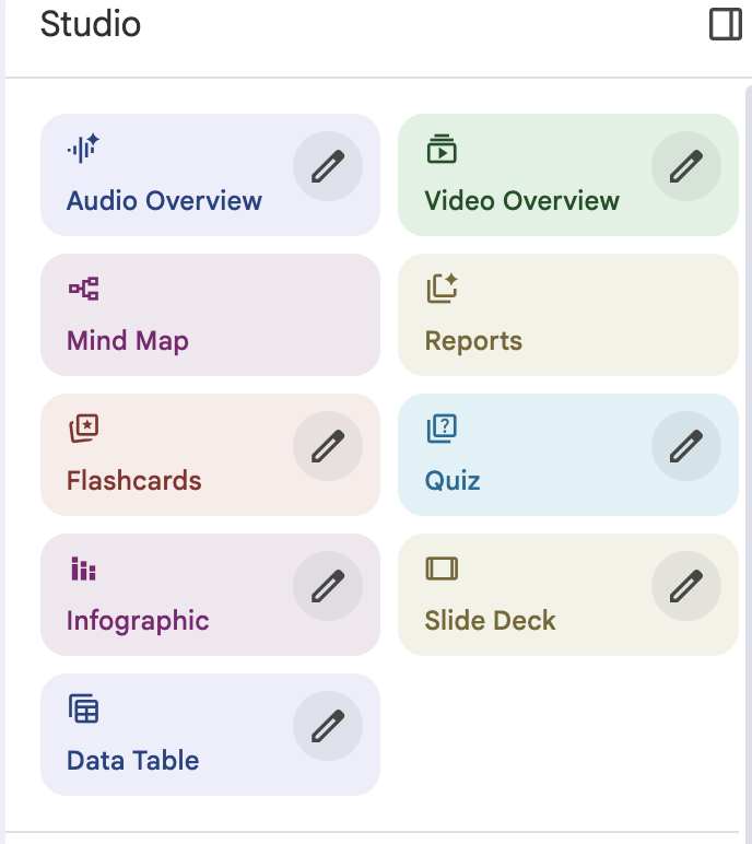 what is notebooklm - studio features