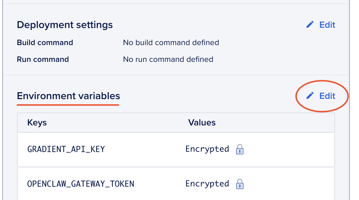 Edit Environment Variables