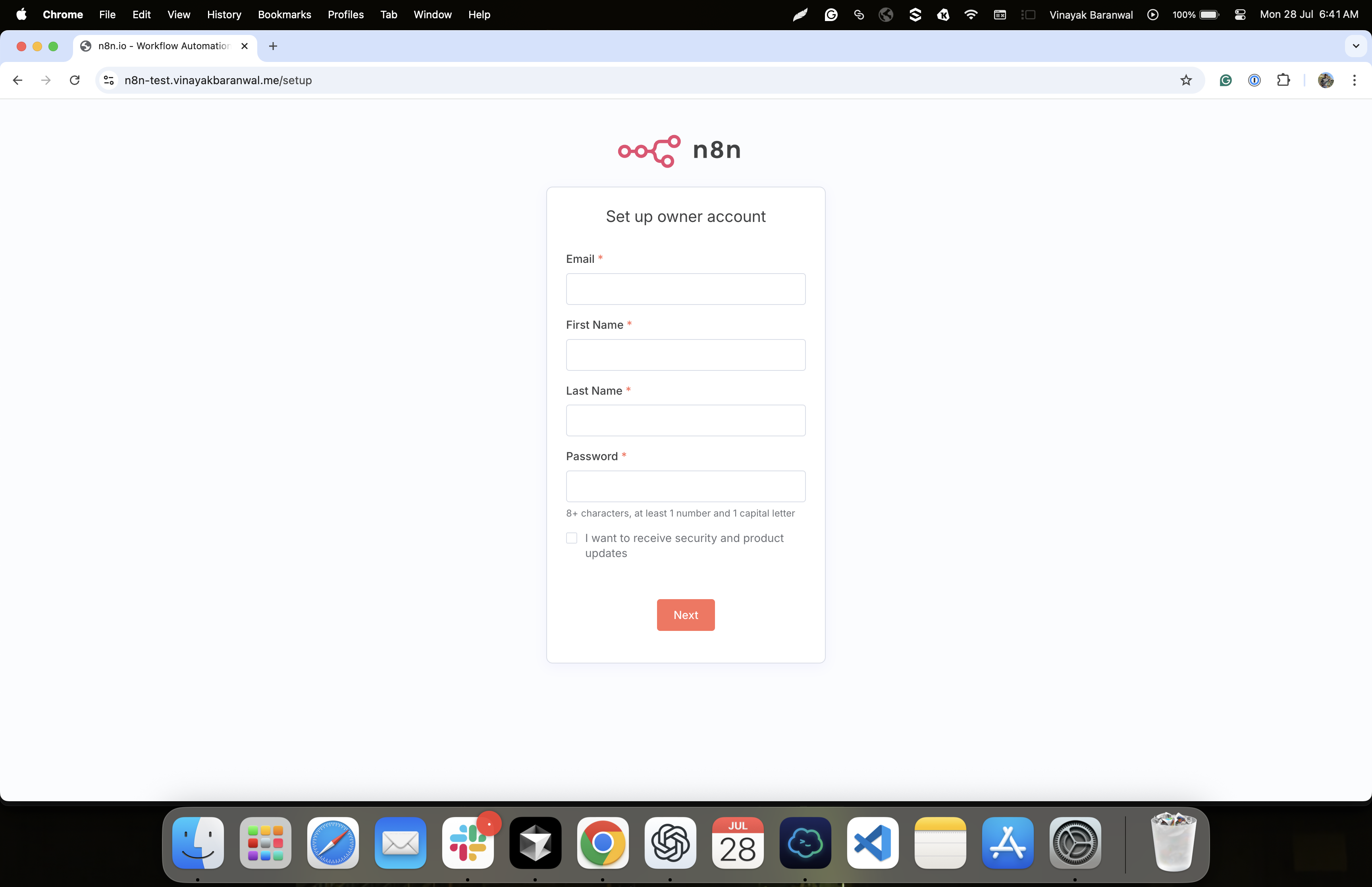 Owner Account Setup