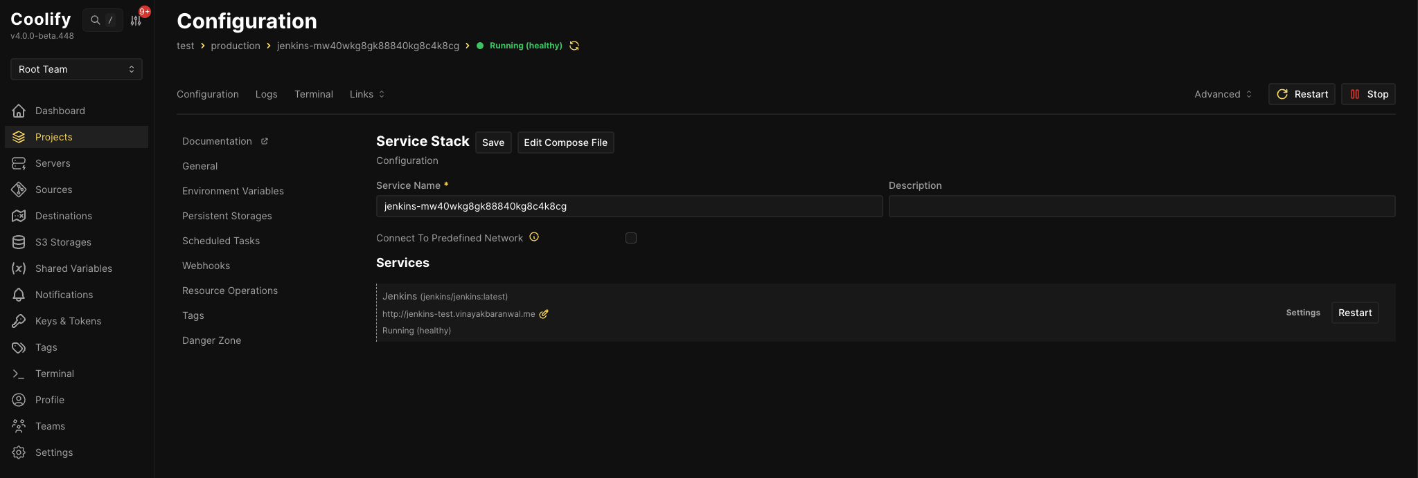 Container status changes to Running