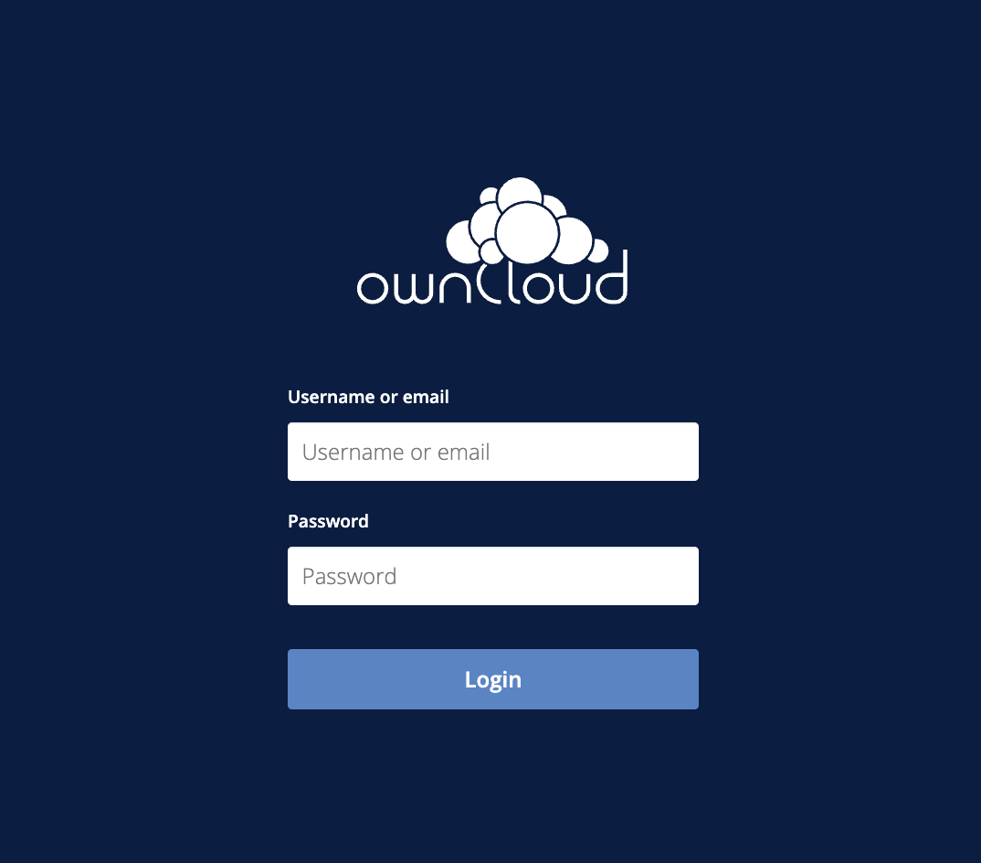OwnCloud Login Screen