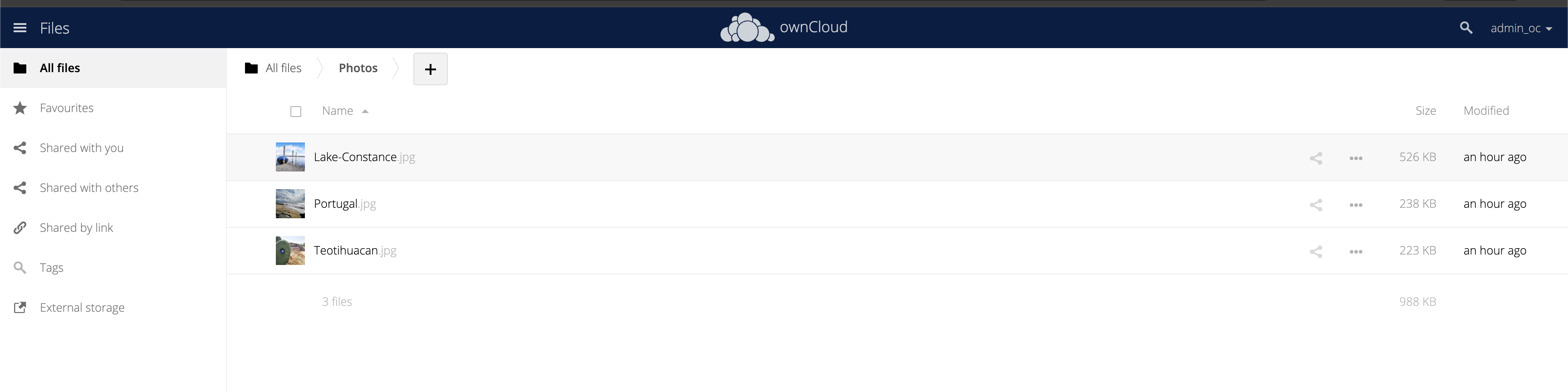 OwnCloud File Sharing Settings