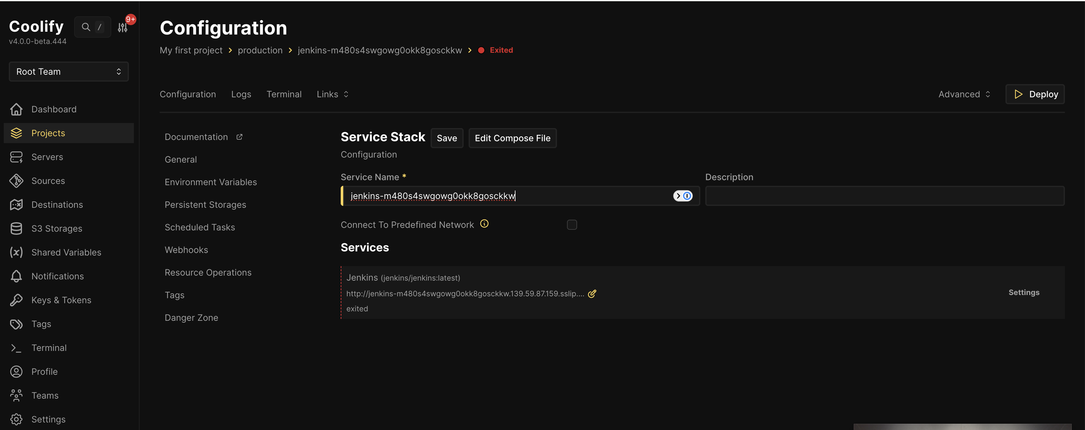 Jenkins initial setup screen