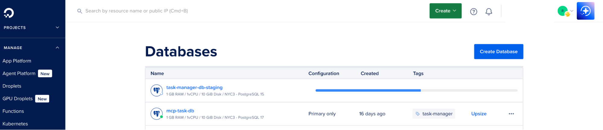 Database Provisioning